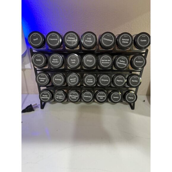 New Spice Rack Organizer for Cabinet, 28 Spice Jars with Lids, Labels & Funnel - Picture 12 of 12